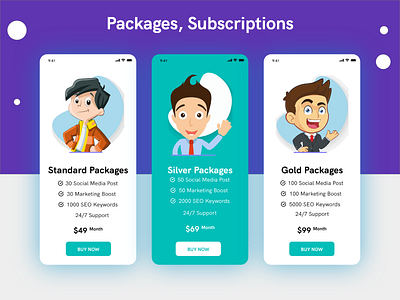 Prices Packages - Price Table UI Design - Free Price UI Kit