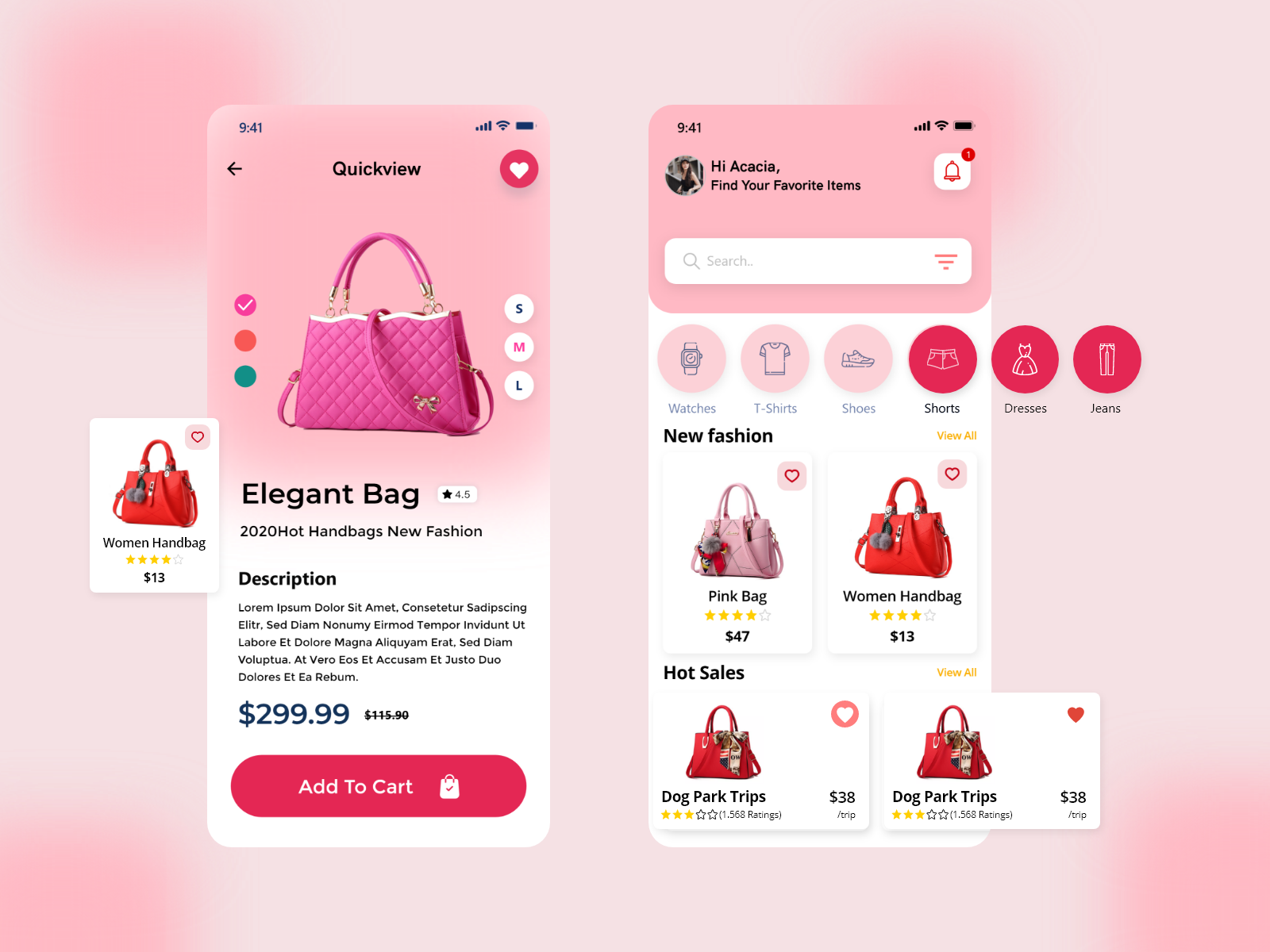 App Concept For Ladies Bag Online Shopping Store by Imran