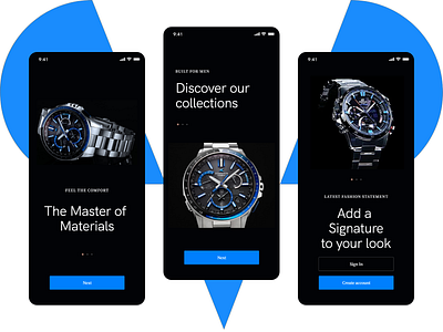 Rado watches Onboarding Screen - Watchly App Concept