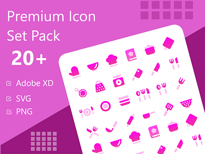 Premium Cooking Icon Set Pack - Brand Logo Icon Set 3d icon set best icon brand icon set social media icon