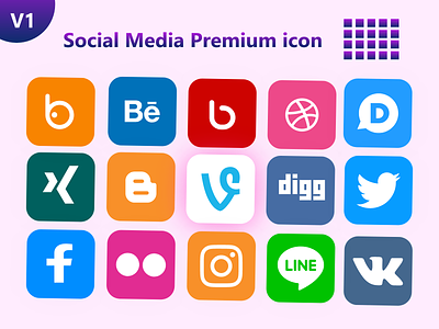 Social Media Premium icon Set Pack v1 - Icon Set