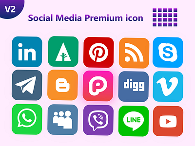 Social Media Premium icon Set Pack v2 - Icon Set