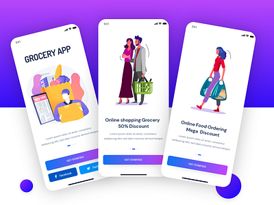 Grocery APP iOS UIKIT - Online Shopping Onboarding screen