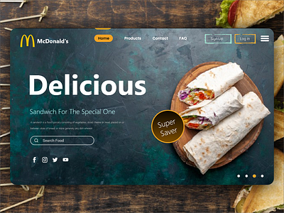 Mcdonald's Sandwich Web Design - Food Delivery Landing Page