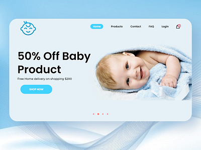 Baby Care Product Website Template - Website Header