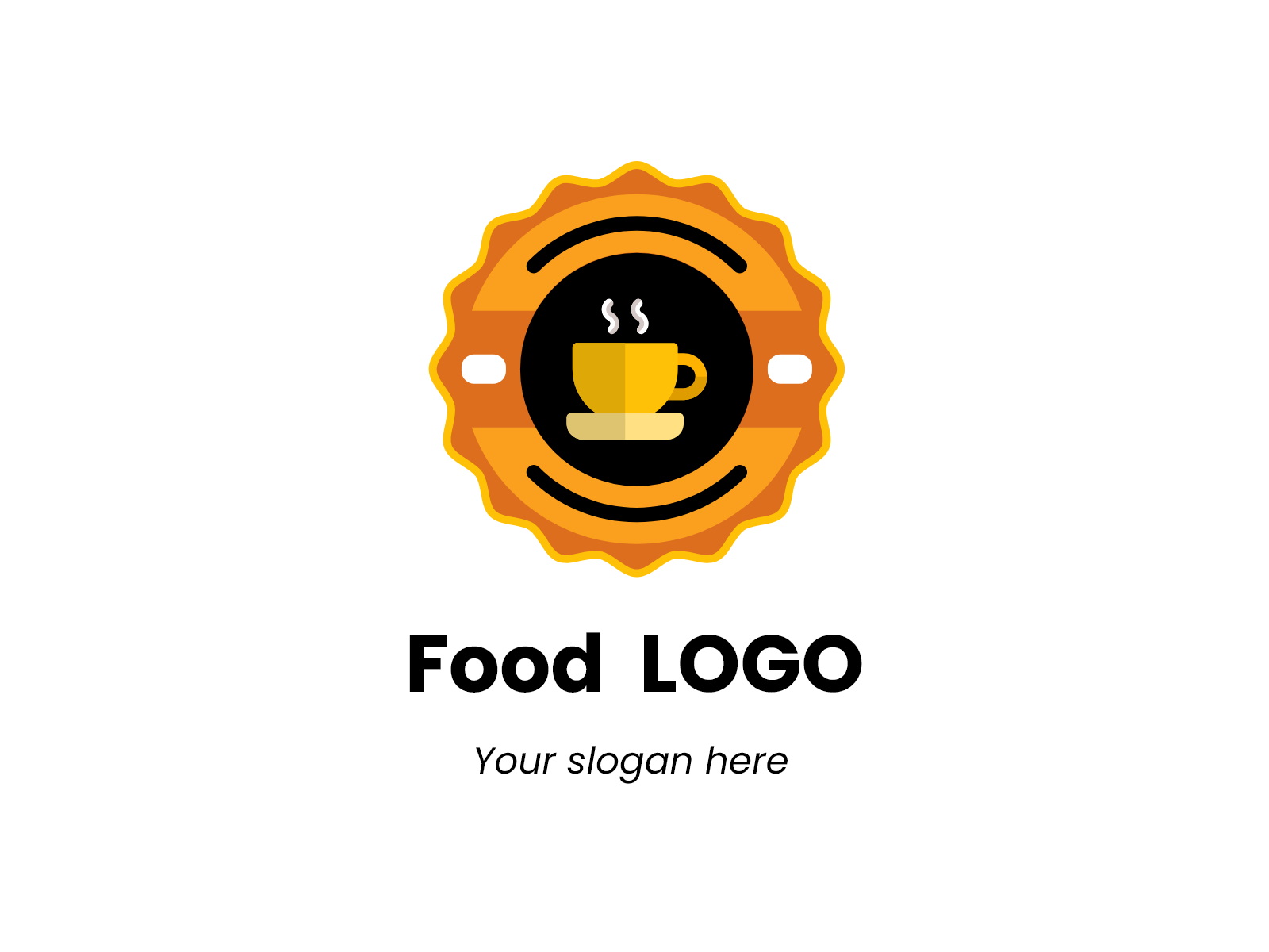 Food ordering app logo with points and fork shapes in the center. 21953308  Vector Art at Vecteezy