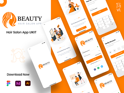 Beauty Hair Saloon App iOS UI kit - Barber Shop Booking App