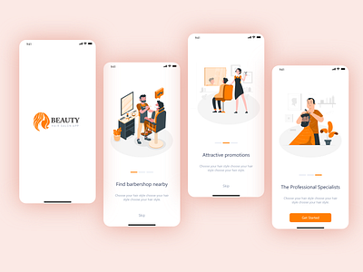 Beauty Hair Saloon App - Onboarding Screen