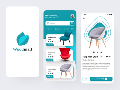 Woodmart Furniture App - Ecommerce Mobile App UI Kit