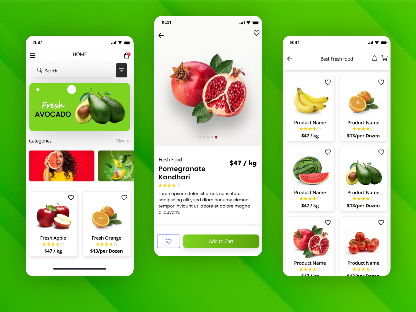 Fresh Food Store app uikit - Grocer app - ECommerce Mobile shop by ...