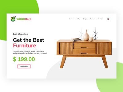 Furniture Website Header - Ecommerce Furniture Store