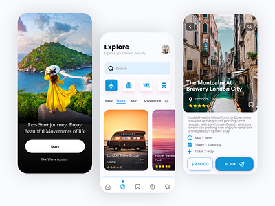 Travel App V7 - Travel App UI Design Concept - Hotel Booking app