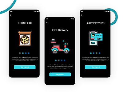 Food Delivery Onboarding Screens - Fast-food Website