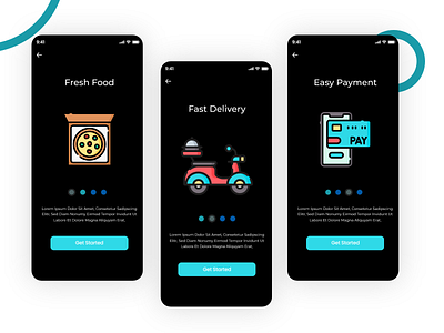 Food Delivery Onboarding Screens - Fast-food Website