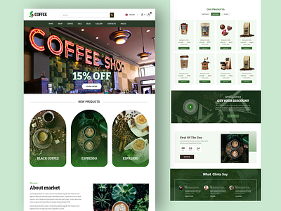 Coffee Shop Ecommerce Website Landing Page