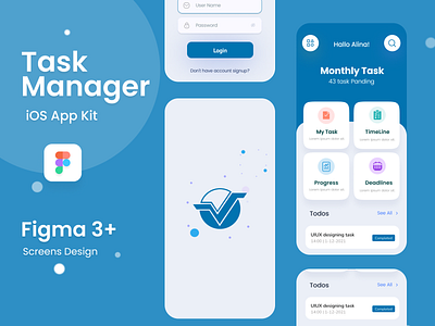Task Management iOS Mobile App Design ios app management app task management task manger app