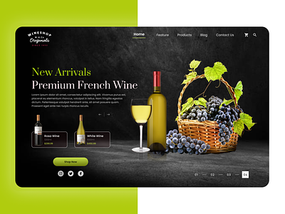Wine E-Shop Landing Page - Ecommerce Mobile App