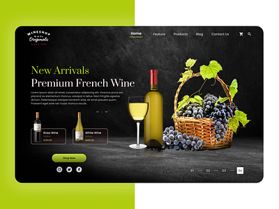 Wine E-Shop Landing Page - Ecommerce  Mobile App