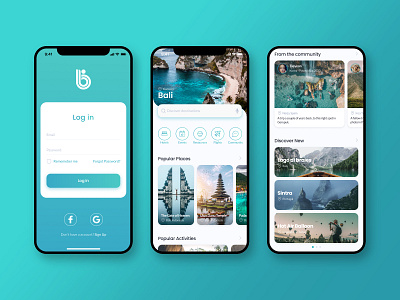 Travel App Concept app app ui bali delivery design logo template travel traveling ui