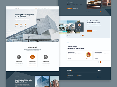 Architecture Company/ Landing Page app appdesign application architecture branding design graphic design illustration landing page logo ui uiux ux vector webdesign website