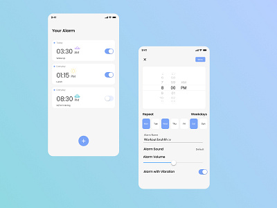 AlarmApp design ui ux