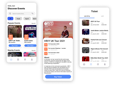 Event App app design ui ux