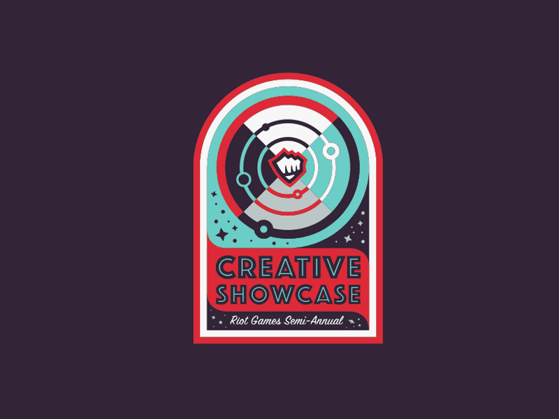 Creative Showcase Logo / Badge badge branding gif icon logo riot space stars typography