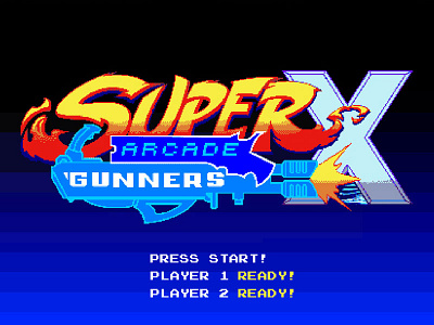 Super Arcade Gunners X branding games identity logo pixel pixel art