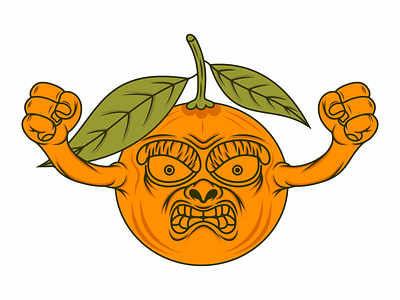 cartoon orange fruit logo illustration