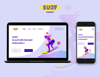 Surf mentor design drawing illustration illustrator logo product ui ux vector web webdesign