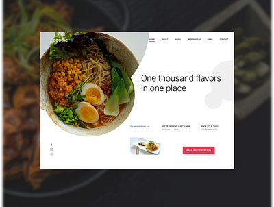 Food Landing Page booking branding design food landingpage ui ux web website