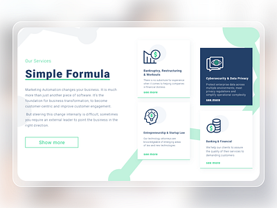 Business services page concept branding design minimal ui