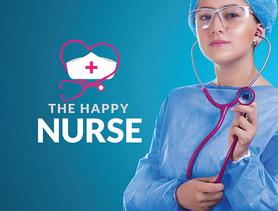 The Happy Nurse Logo illustration minimalist logo monogram logo typography logo unique logo