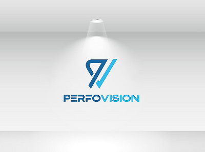 PerfoVision Logo Design logo design minimalist logo modern logo monogram logo typography logo unique logo