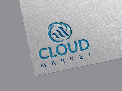 Cloud Market Logo logo design minimalist logo modern logo monogram logo technology logo typography logo unique logo