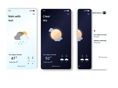WeatherApp app design monochrome purple ux weather weather app