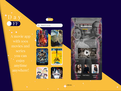 Day-Off [Movie App] app design illustration movie movie app purple ui uidesign
