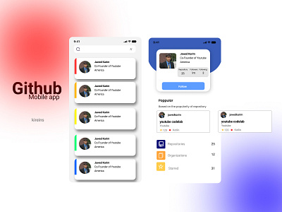 Github Mobile APP app design github ui uidesign