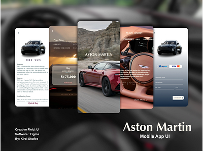 Aston Martin UI aston martin branding car graphic design market place app market place ui ui uiux