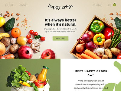 Happy Crops branding design ecommerce graphic design illustration shopify ui ux web website