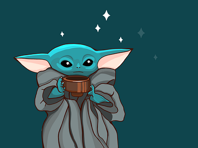 Baby Yoda cute design illustration personage star wars art