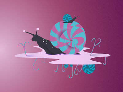 Snail cute design illustration logo lollipop personage vector