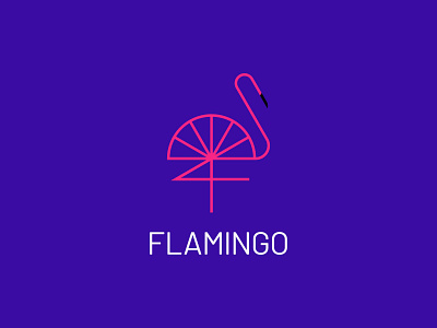 F - Flamingo bird logo brand brand identity branding design flamingo flamingos flat geometric identity logo logos mark minimal monoline stork swan symbol vector