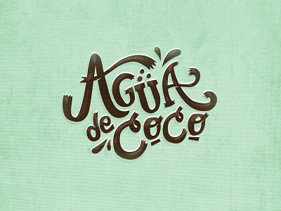 agua de coco hermosillo hmo lettering logo logotype mexico sonora visorstudio