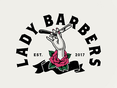 Lady Barber Shop branding design diseño hermosillo lettering logo logotype méxico visorstudio