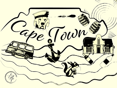 Cape Town Postcard1 1 design icon typography vector