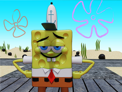 spongebob "fanart" 3d design illustration