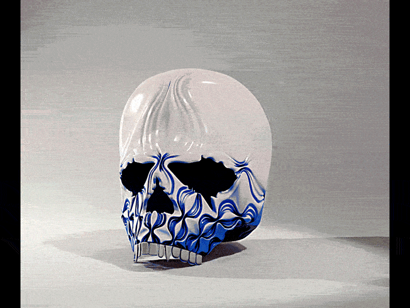 skull gif 3d animation illustration