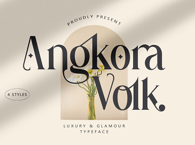 Angkora Volk - Glamour Serif Typeface branding calligraphy design font illustration logo type design typeface typography ui