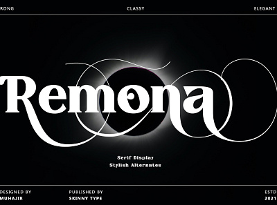 Remona - Stylish Serif branding calligraphy design font illustration logo luxury type design typeface typography